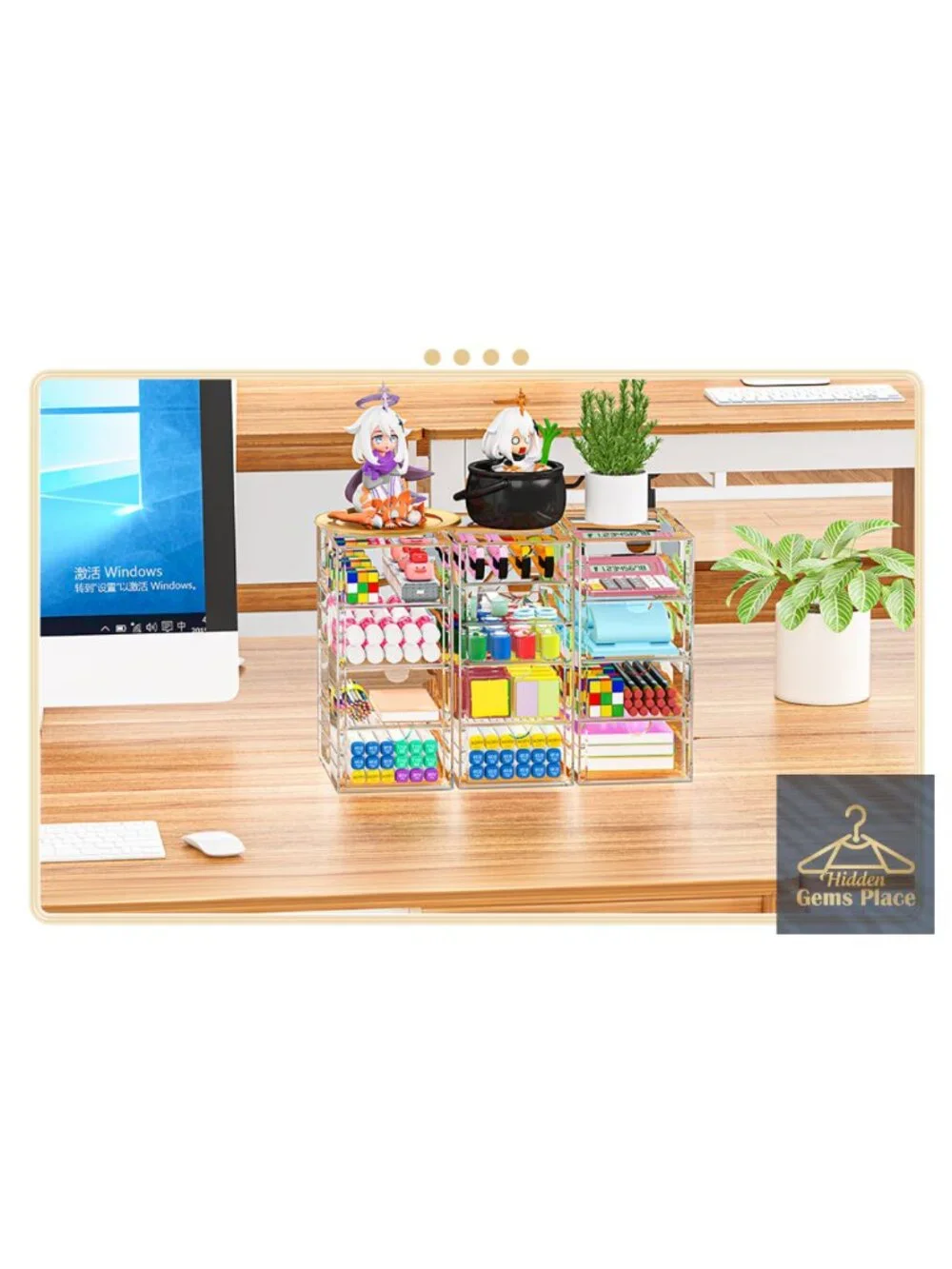 Acrylic Makeup Organizer with 19 Drawers, Cosmetic Storage & Desk Organizer